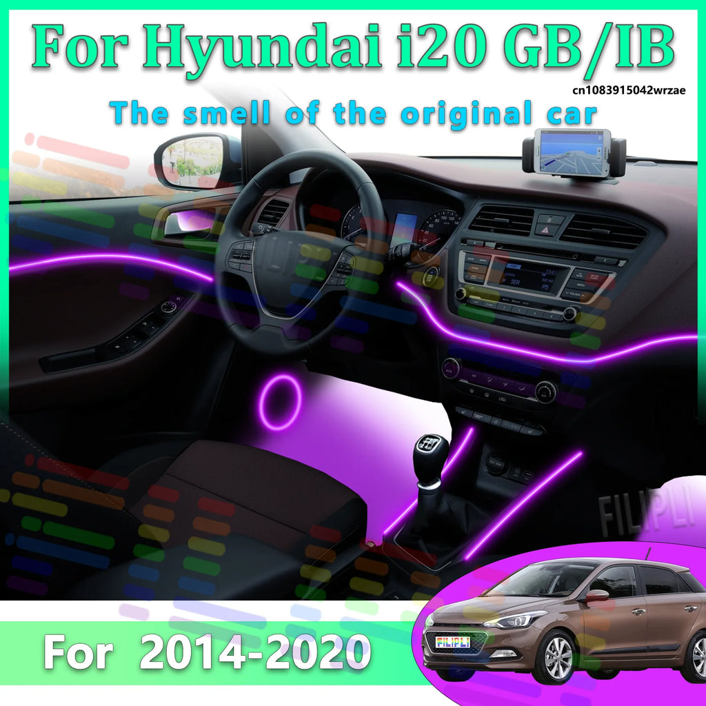64 RGB - Neon Strip - for Hyundai - App Control - Car Interior Lighting | AUTOKITSHOP