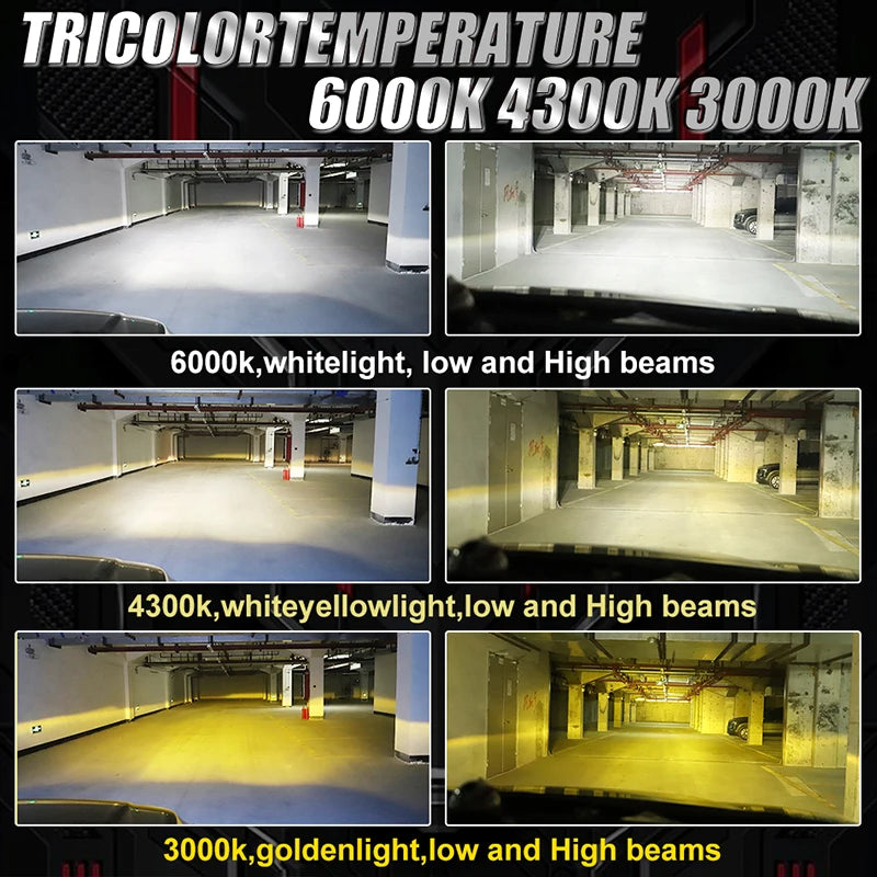 H1 LED Headlights 5000000LM 5200W 16PCS 7585 CSP High Low Beam Turbo 6000K Auto Light 1:1