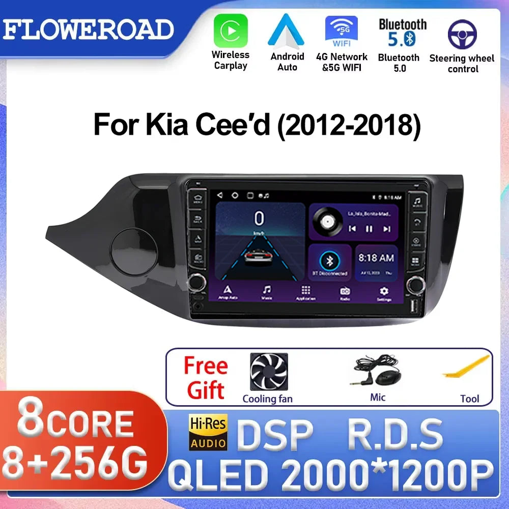 Android 15 Carplay Car Radio For Kia Ceed Cee'd 2 JD 2012-2018 Navigation GPS Multimedia P | AUTOKITSHOP
