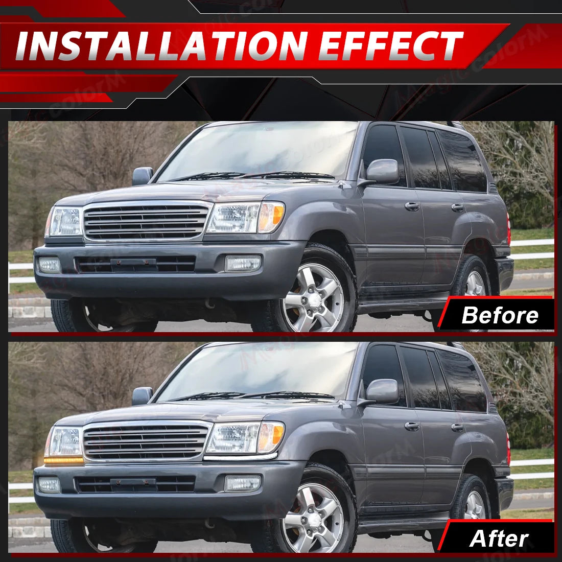 For Toyota Land Cruiser 4500 4700 100 LC100 FZJ100 UZJ100 98-07 Daytime Running Lights LED | AUTOKITSHOP