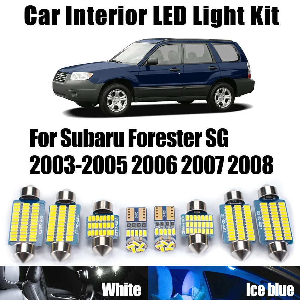 10-Piece LED Interior Light Kit for Subaru Forester SG 2003- 2006 - Canbus Dome Map Door Trunk Bulbs | AUTOKITSHOP