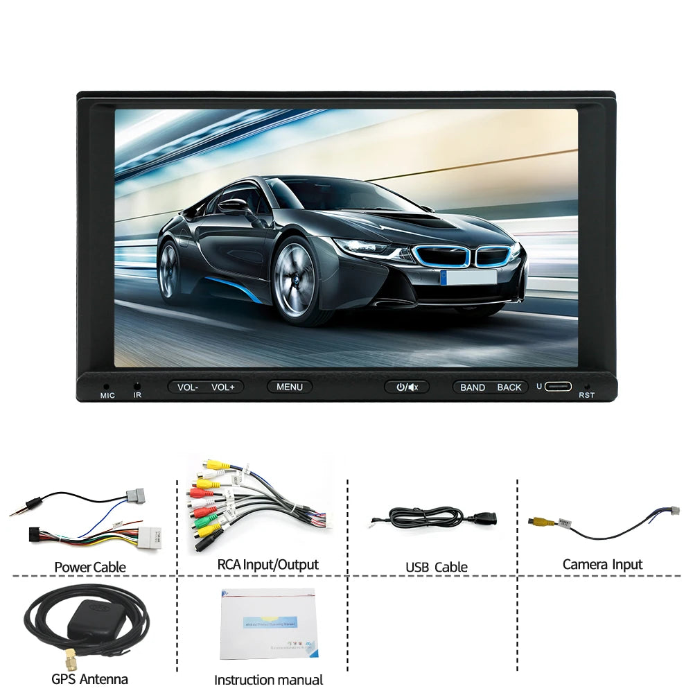 7" Android Car Radio GPS For Toyota Sequoia Celica Wireless CarPlay Auto Android Auto Bluetooth Steering Control - High