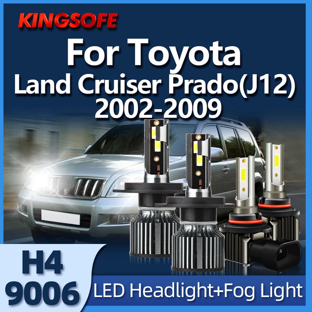 100W H4 Led Headlight Auto Lamp 9006 Automobiles For Toyota Land Cruiser Prado(J12) 2002 2