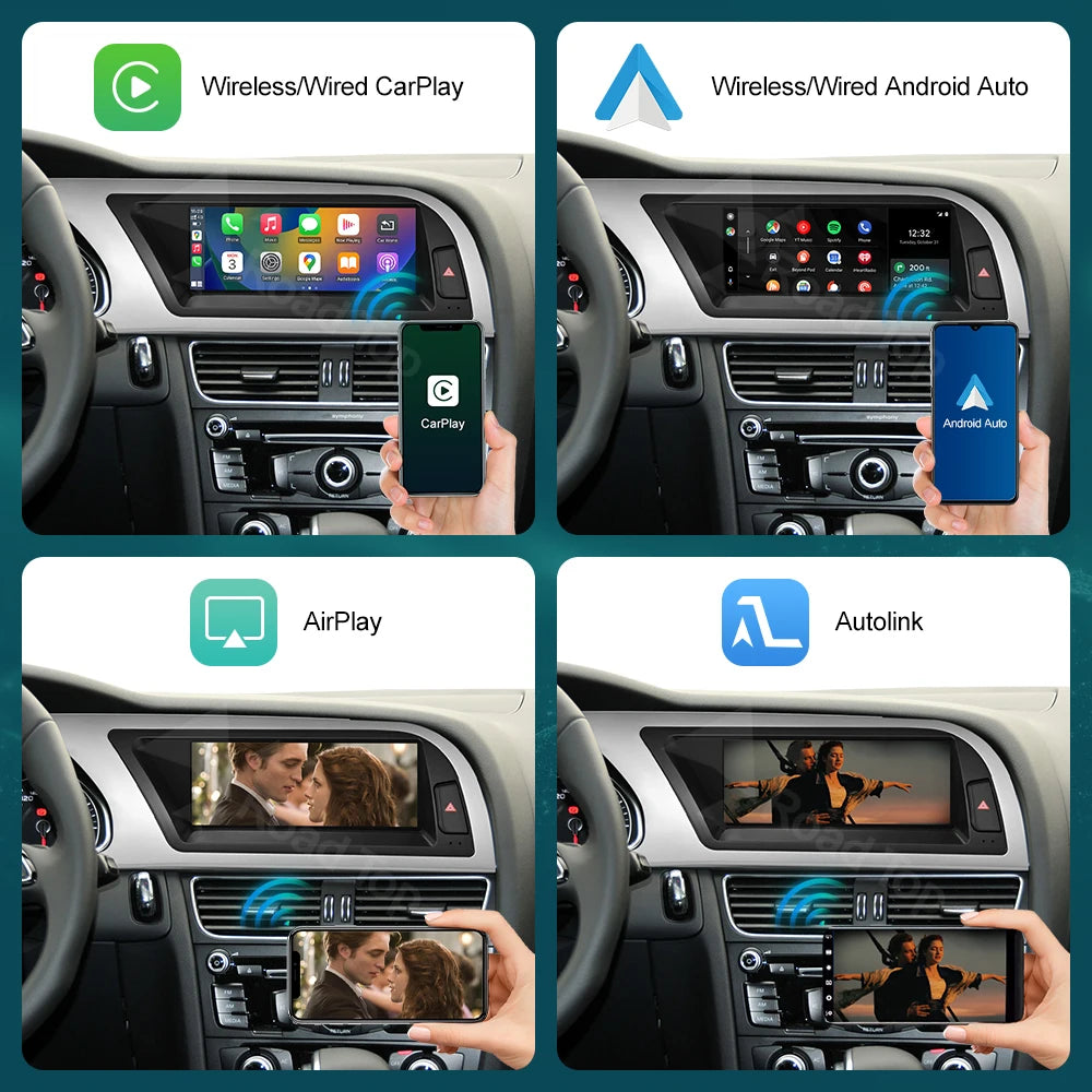 CN RoadTop 3G MMI For Audi A4 2009-2015 Wireless CarPlay Multimedia Linux Screen Android A