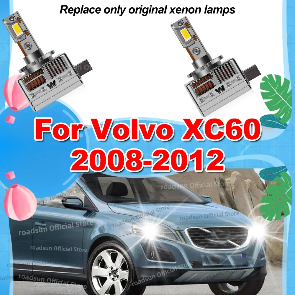 LED 50000LM Headlight Bulbs Canbus Car Light Xenon Lamp Upgrade For Volvo XC60 2008 2009 2