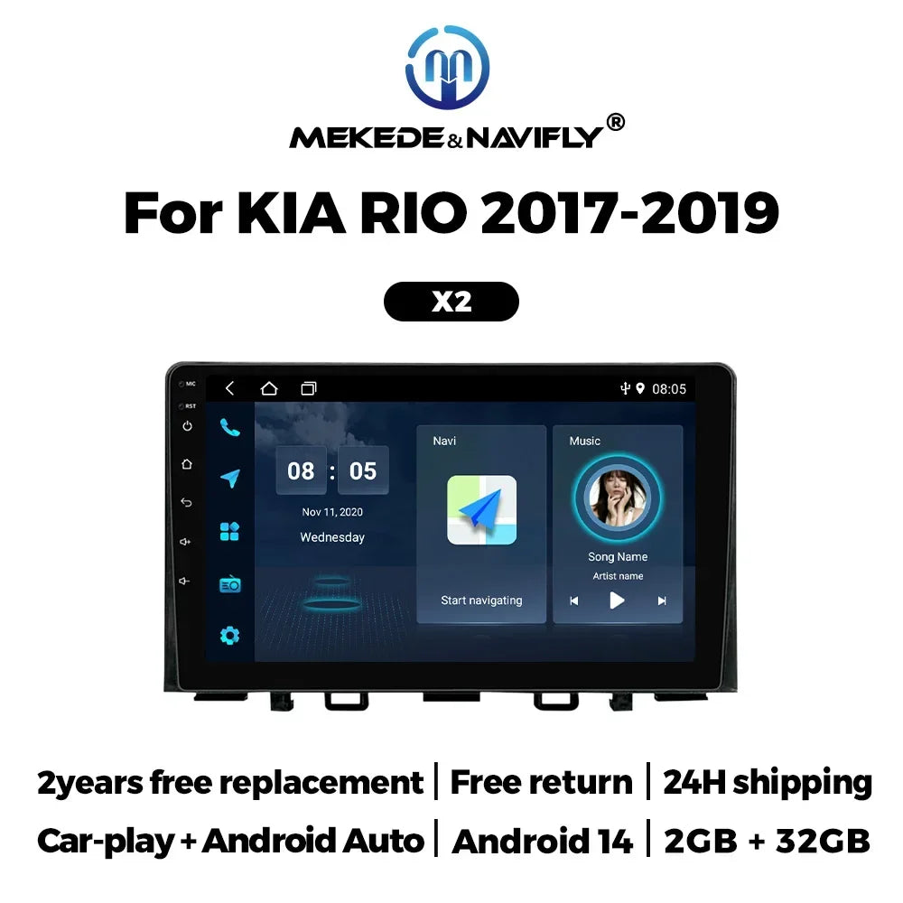 Android Car Radio FM Stereo for Kia RIO Stonic 2017 2018 2019 2020 2021 2022 CarPlay Auto  | AUTOKITSHOP
