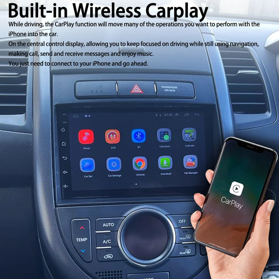 7inch Android14 Car Multimedia For KIA SOUL 2011 2012 2013 Player Radio Stereo Navigation