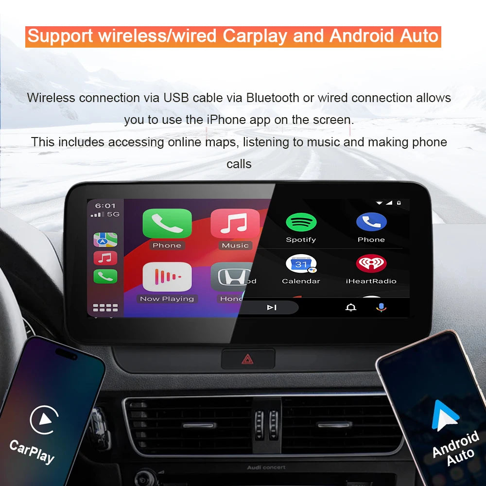 10.25Inch Android Auto For Audi Q5 2009 2010 - 2016 Car Multimedia Video Player 4G Auto Ca