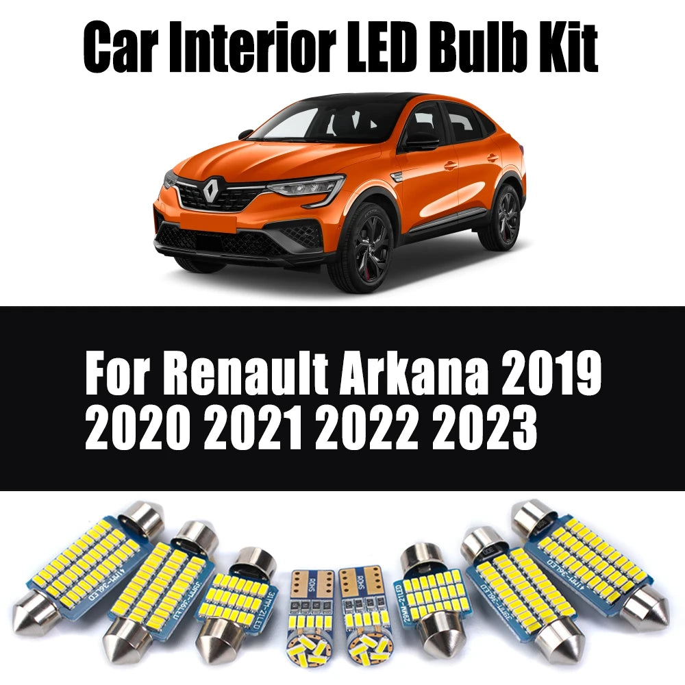 8-Piece LED Interior Light Kit for Renault Arkana - Canbus Error-Free Bulbs | AUTOKITSHOP