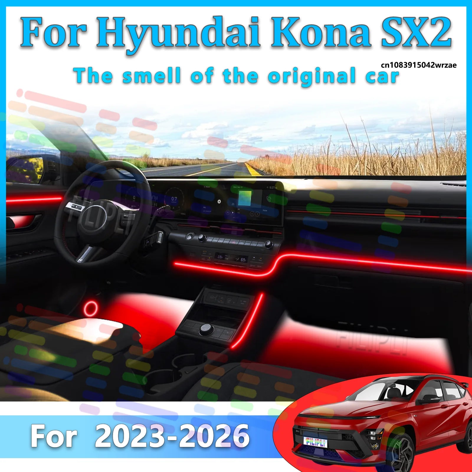 64 RGB - Neon Strip - for Hyundai 2023-2026 - App Control - Car Interior Lighting | AUTOKITSHOP