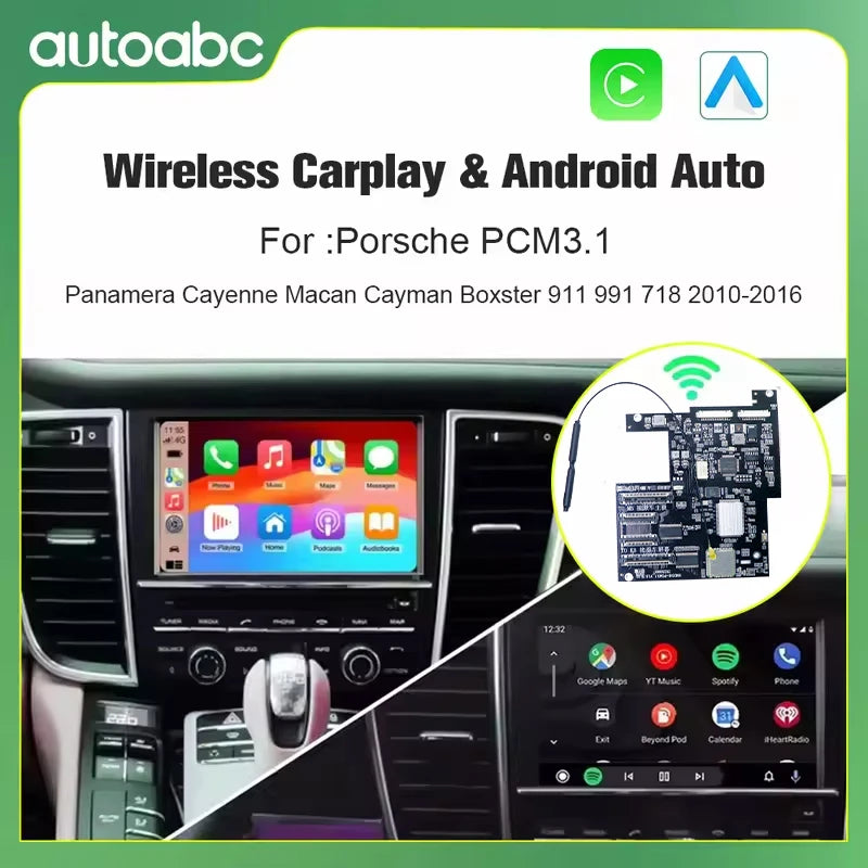 Wireless CarPlay Android Auto Module for Porsche PCM3.1/4.0 Panamera Cayenne Cayman Macan  | AUTOKITSHOP