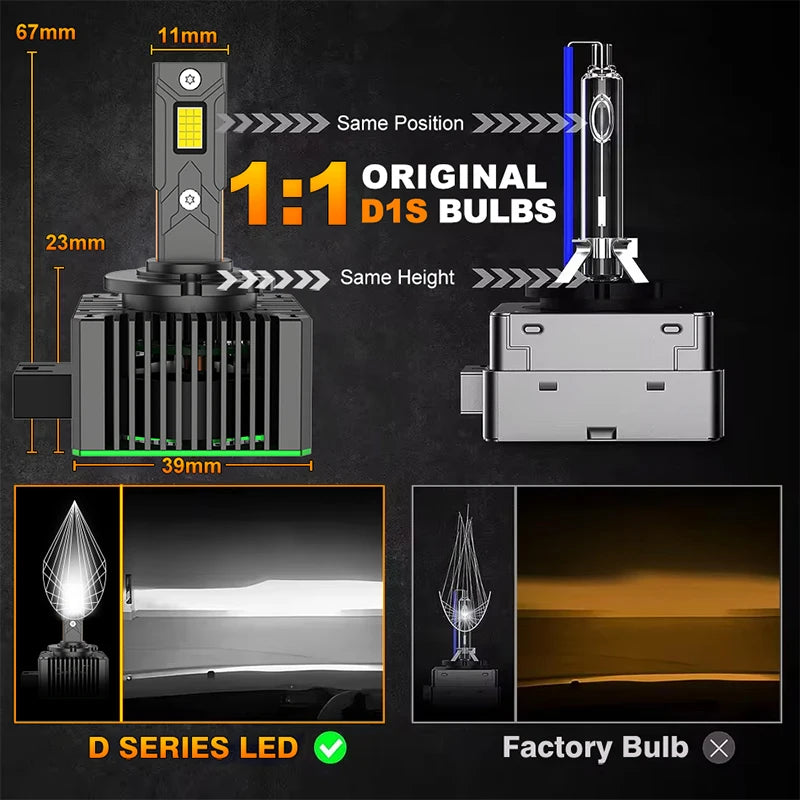 D1S D3S D2S LED CANBUS Headlight 6500W Bulbs Super Bright D4S D1R D3R D2R D4R D8S Xenon Li