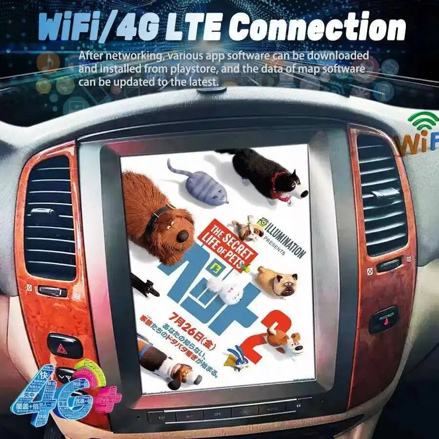 12.1'' Multimedia Video Player Android 15 Screen GPS For Toyota Land Cruiser 100 Sahara lc
