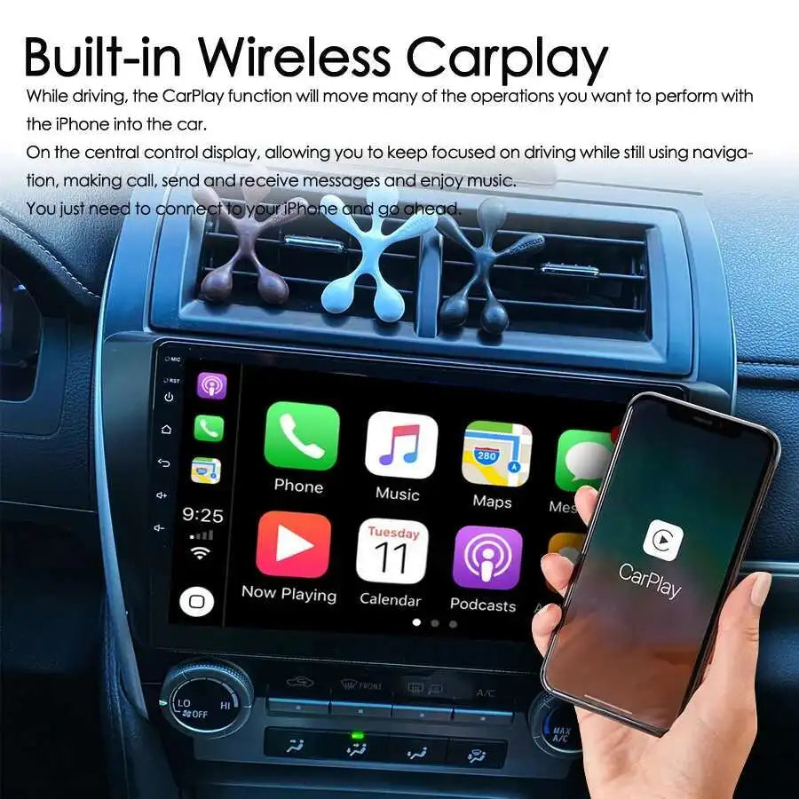 AI Voice Android 15 Car Radio For Toyota Camry 7 XV 50 55 2012 - 2014 GPS DSP CarPlay Ster