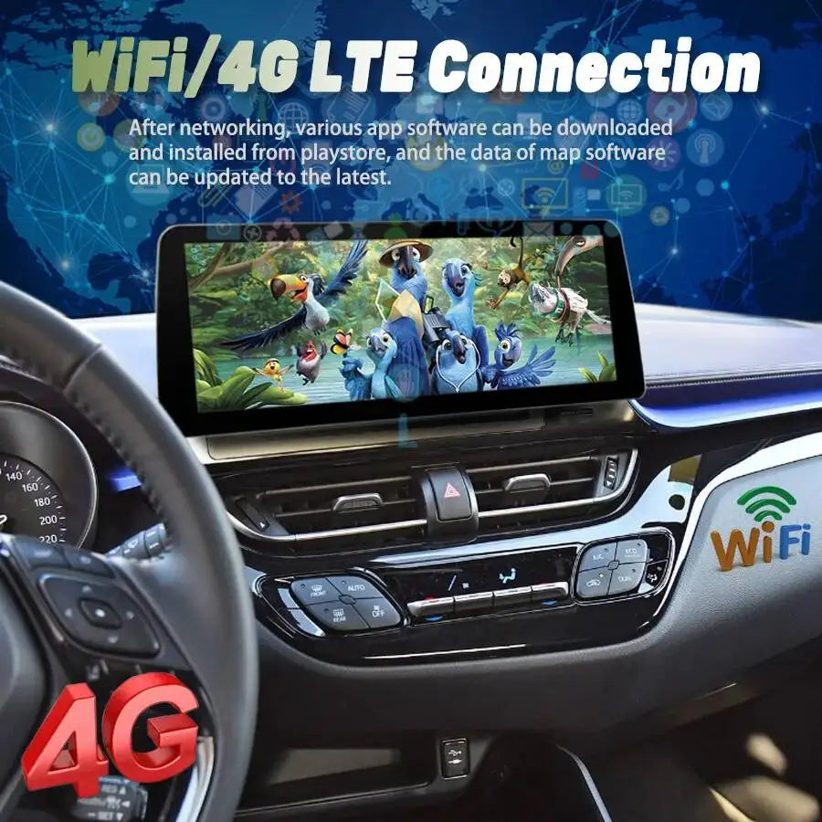12.3'' Android 15 Wide Screen For Toyota CHR 2016-2021 Multimedia Video Player Wireless Ca