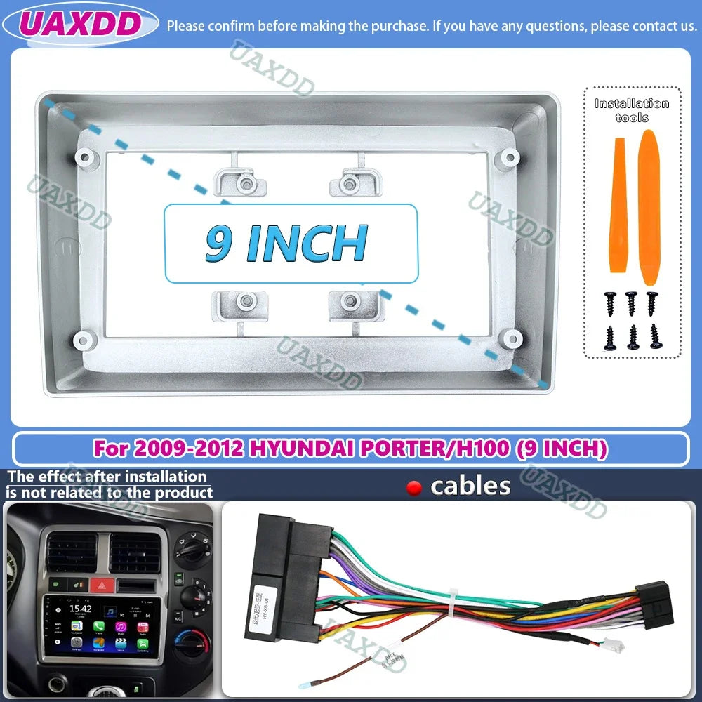 For 2009-2012 Hyundai PORTER H100 9inch 2 Din Car stereo radio Android frame panel fascia