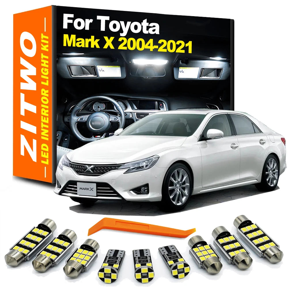ZITWO 13Pcs LED Interior Light Trunk Plate Bulb Kit For Toyota Mark X 2003- 2015 for Toyota 2003-2015 - Canbus LED Car L