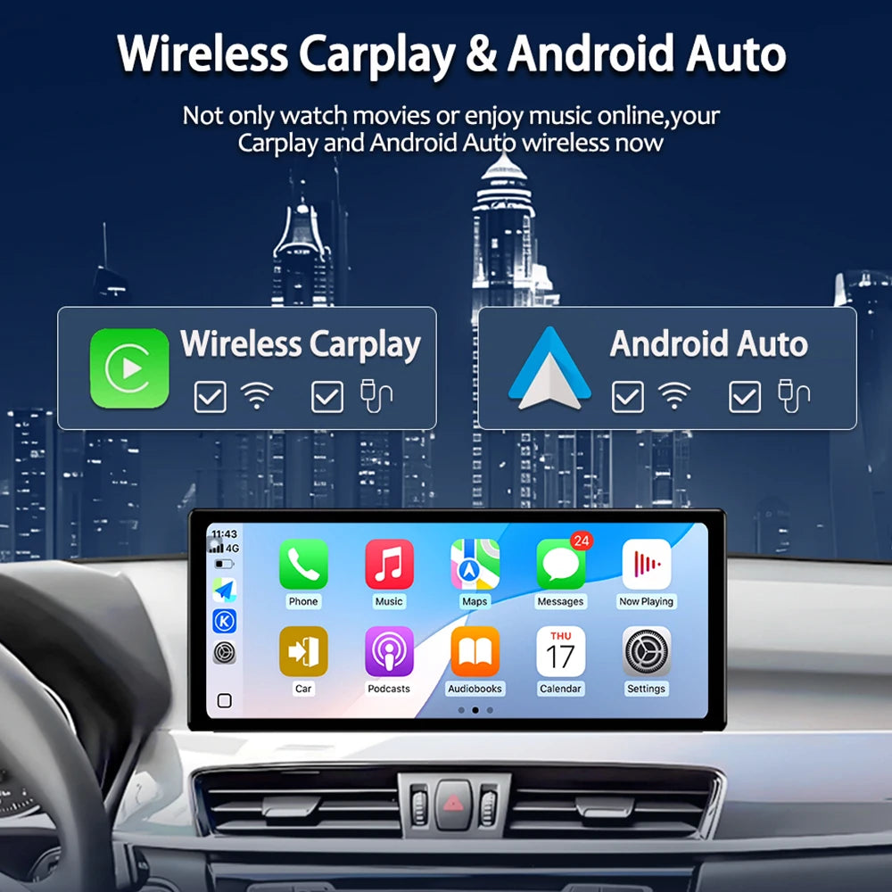 Android 14 QLED 2400*900P Multimedia Display for BMW 5 Series F10 F11 2011-2017 CIC NBT Sy