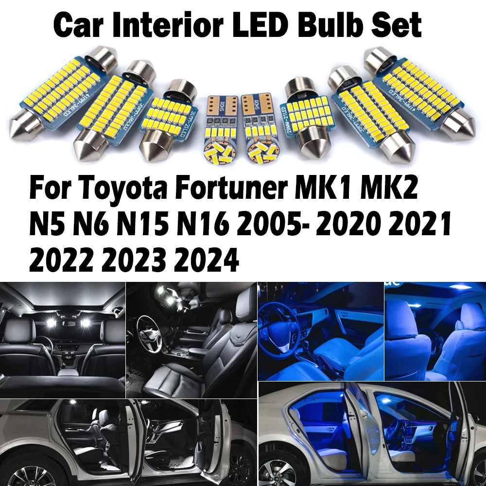 LED Interior Light Kit for Toyota Fortuner MK1 MK2 N5 N6 N15 N16 2005- 2020 - Canbus Dome Map Door Trunk Bulbs | AUTO...