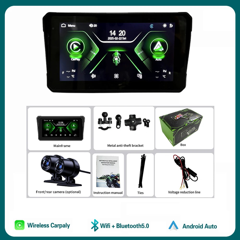 For Navigation Motorcycle Waterproof Apple Carplay 6 inch Display Screen Portable Motorcyc