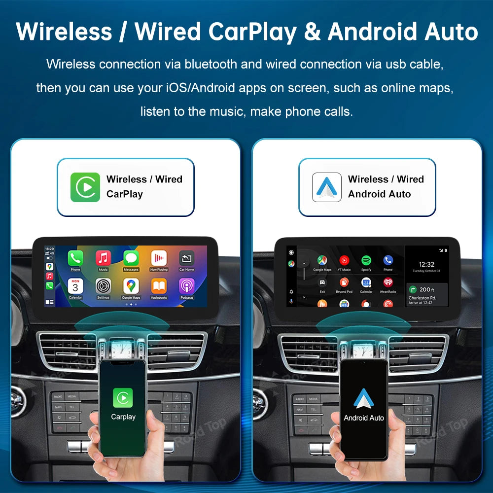 Road Top 1920*720 Wrieless CarPlay Android Auto Car Multimedia Linux Touch Screen for Merc | AUTOKITSHOP