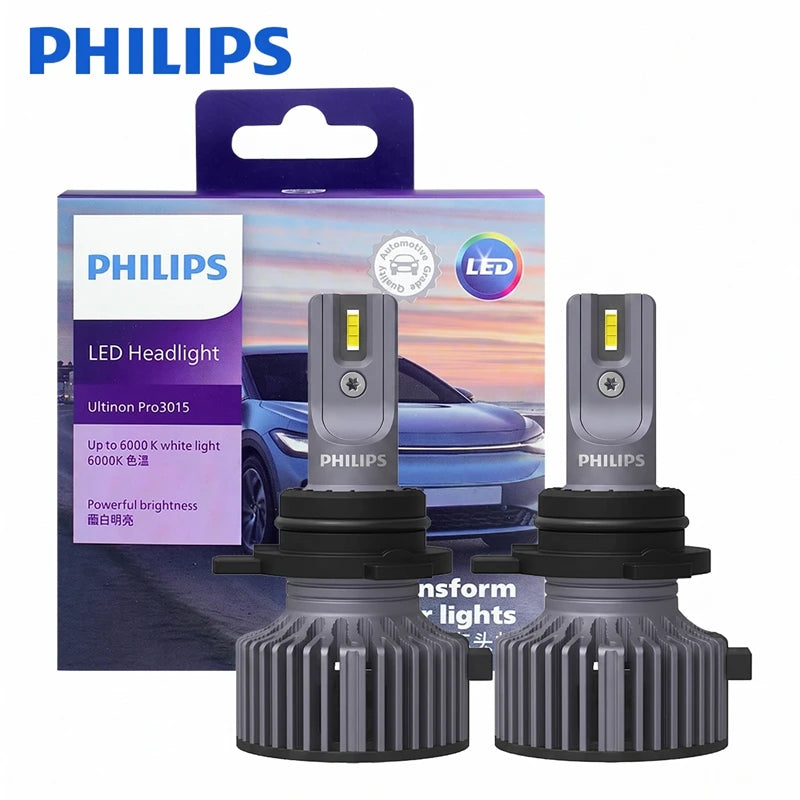 Philips LED HIR2 9012 Ultinon Pro3015 12V/24V 6000K Bright White Auto Headlight LED Lamps,