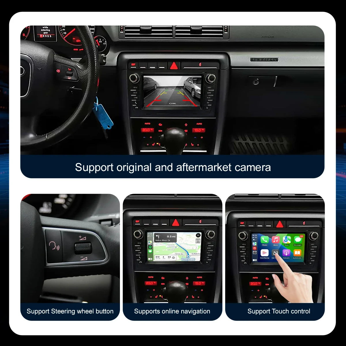 7''Car Radio For Audi A4 B6 S4 RS4 B7 SEAT Exeo 2002-2009 Sportback Multimedia GPS Autorad