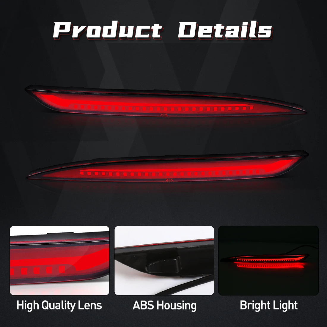 For Tesla Model 3 Model Y 2018 2019 2020 2021 2022 Led Rear Bumper Reflector 3 Functions B | AUTOKITSHOP