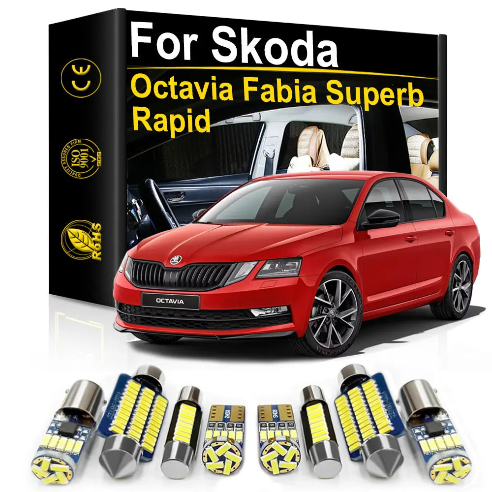 LED Interior Light Kit for Skoda Octavia Fabia Superb Rapid 1 2 3 MK1 MK2 MK3 - Canbus Error-Free Bulbs | AUTOKITSHOP