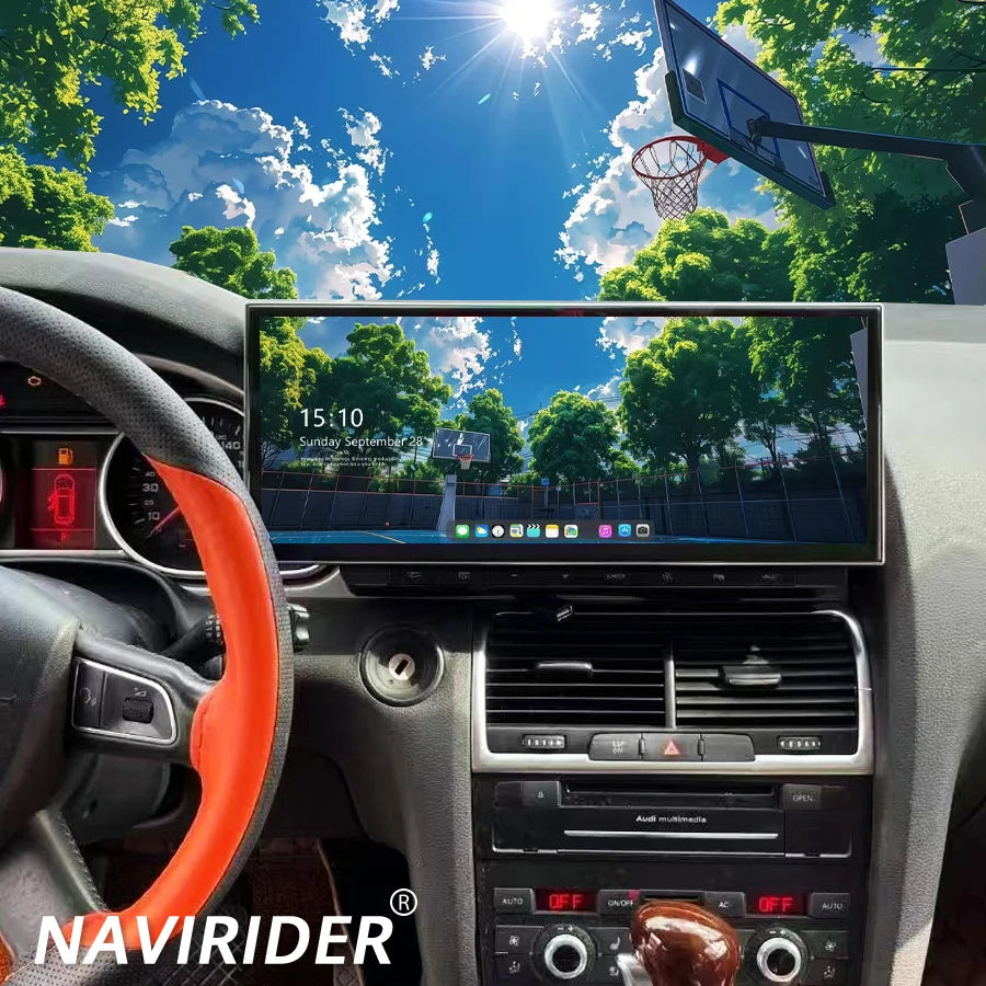 AHD QLED Screen GPS BT DSP Stereo For Audi A6 S6 RS6 Q7 SQ7 2005-2015 Navirider New 15.8In