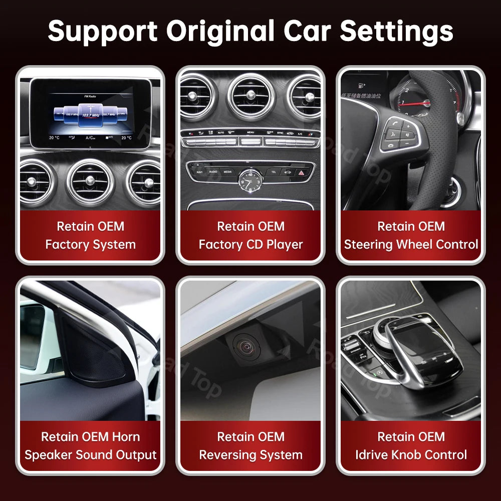 Wireless CarPlay Android Auto Multimedia Radio Display Screen For Mercedes-Benz C Class W2 | AUTOKITSHOP
