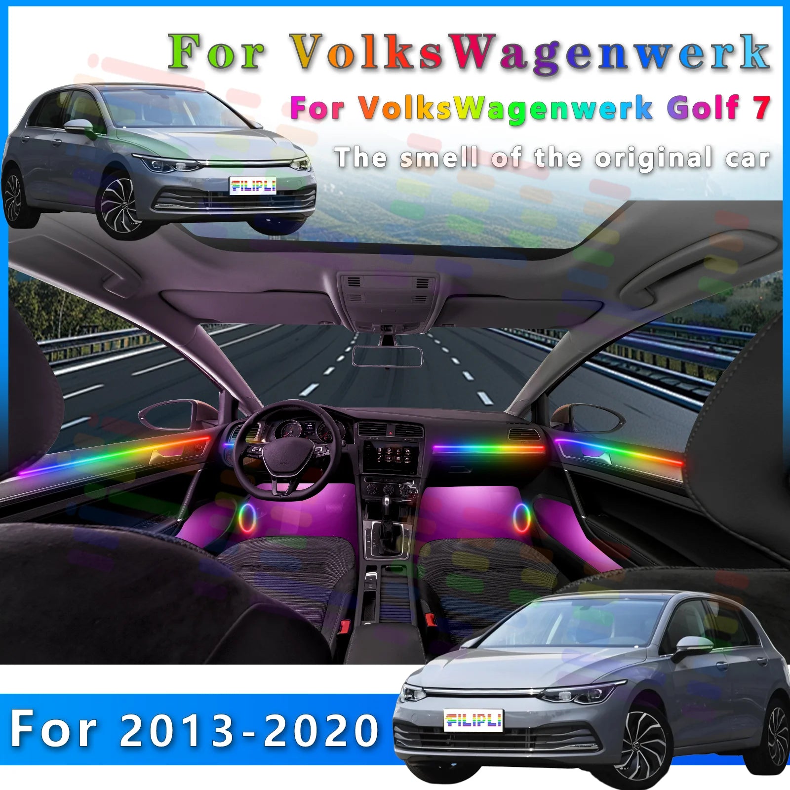 RGB - Ambient Light - for VW 2013-2020 - App Control - Car Interior Lighting | AUTOKITSHOP