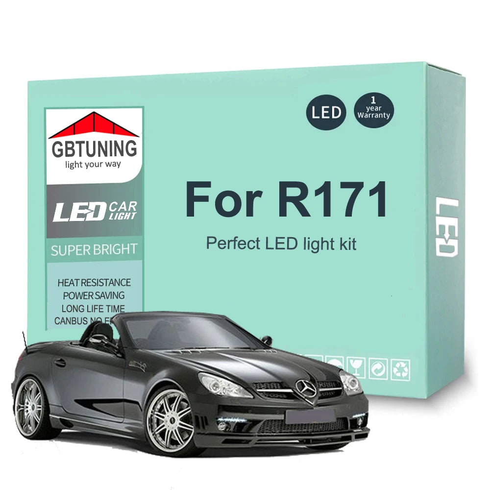 15-Piece LED Interior Light Kit for Mercedes Benz SLK Class R171 SLK280 SLK300 SLK350 2004-2010 - Canbus Dome Map Doo...