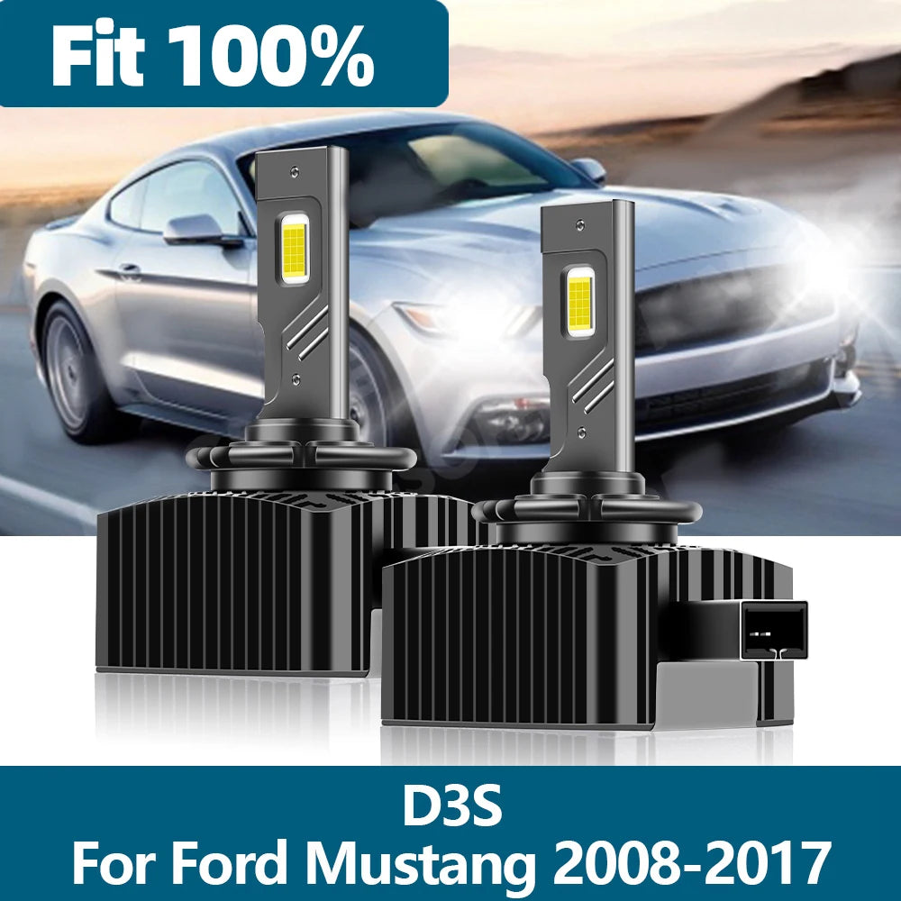 D3S Led Headlight 30000LM 6000K Xenon Car Light For Ford Mustang 2008 2009 2010 2011 2012