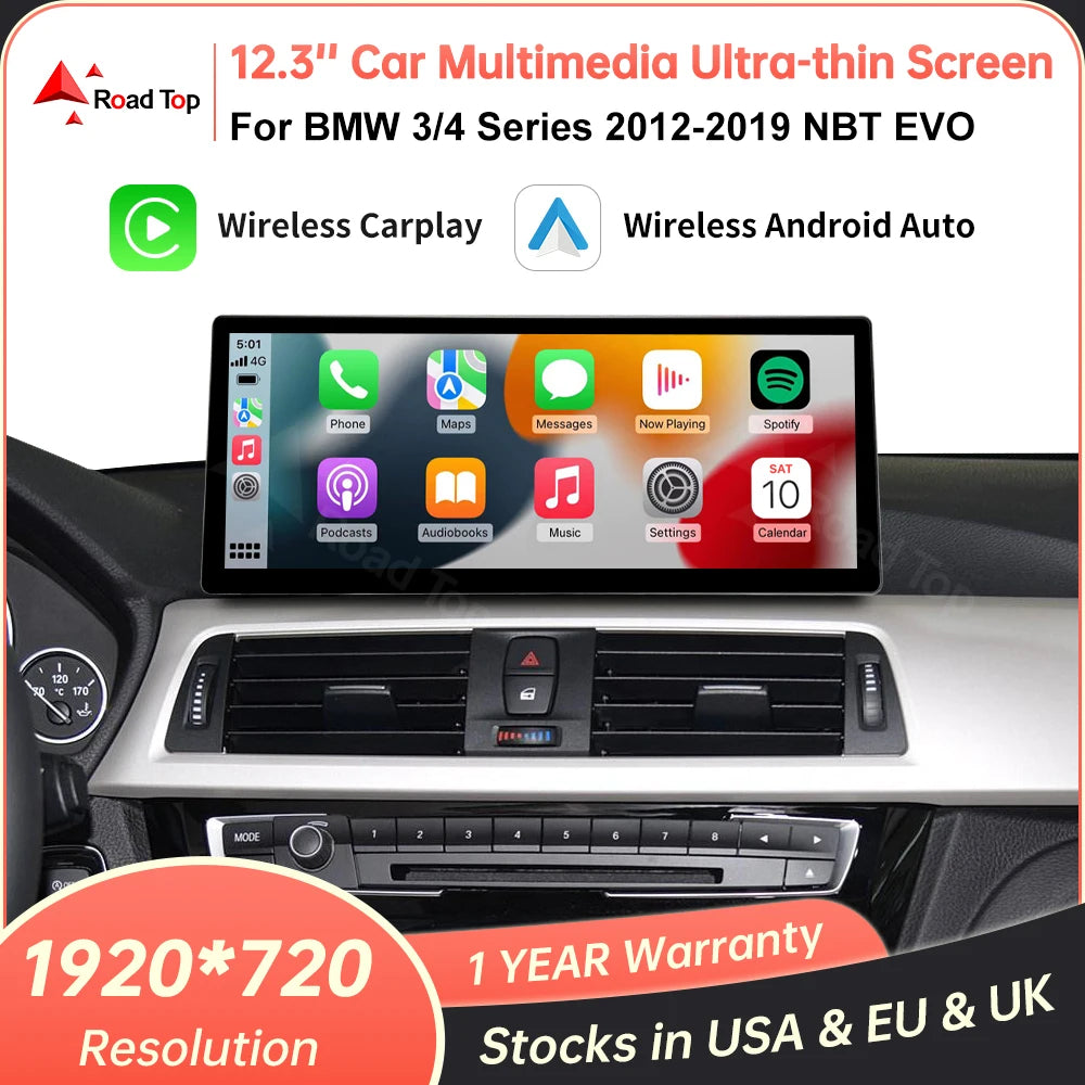 Wireless Carplay Linux Screen Multimedia Player Display For BMW 3 4 Series F30 F31 F32 F33 | AUTOKITSHOP