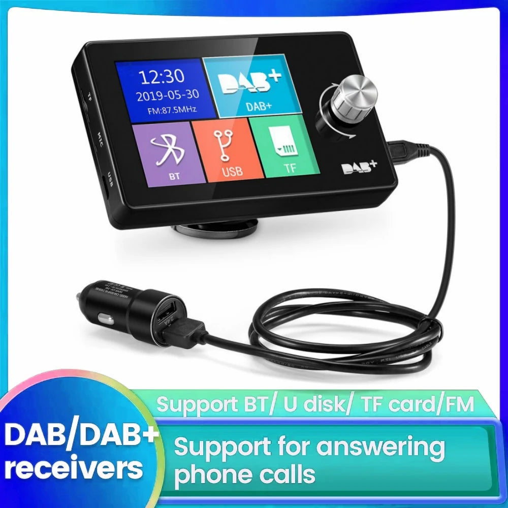 DAB/DAB+ Receiver 2.8 Inch Color Display TFT LCD Screen European Cars FM Radio Digital Sig | AUTOKITSHOP