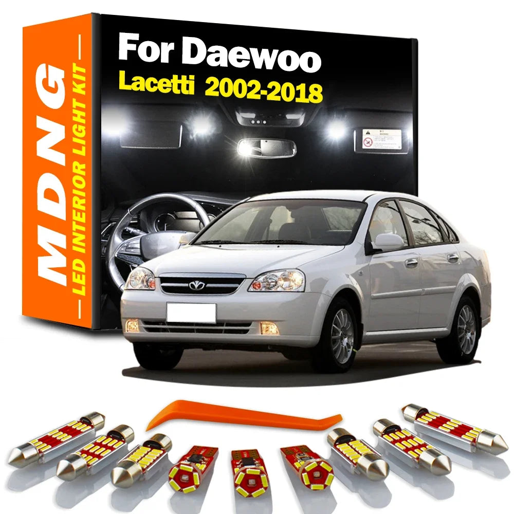 LED Interior Light Kit for Daewoo Lacetti Premiere 2002-2013 - Canbus Dome Map Door Trunk Bulbs | AUTOKITSHOP