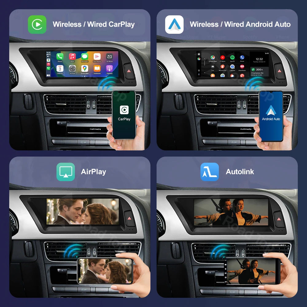 Road Top Radio Multimedia Linux Touch Screen For Audi A5 2008-2016 Wireless CarPlay Androi | AUTOKITSHOP