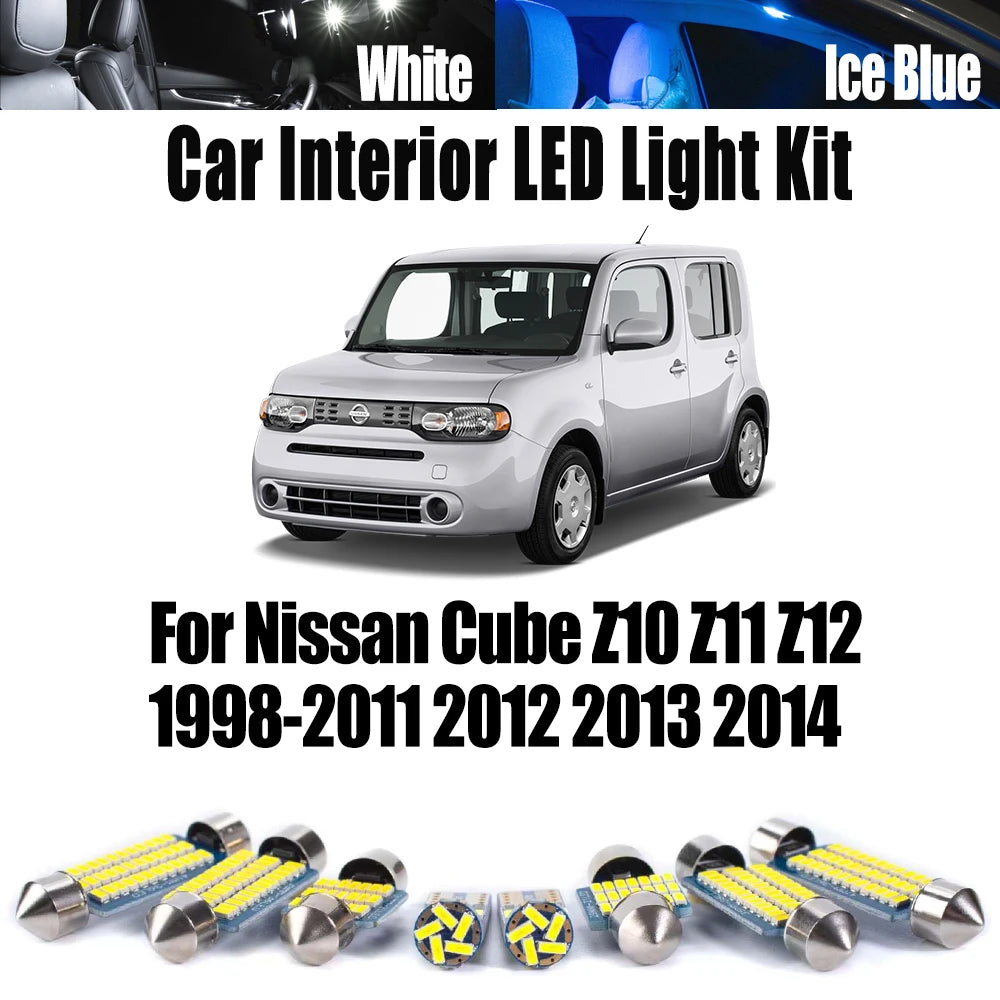LED Interior Light Kit for Nissan Cube Z10 Z11 Z12 1998- 2011 - Canbus Dome Map Door Trunk Bulbs | AUTOKITSHOP