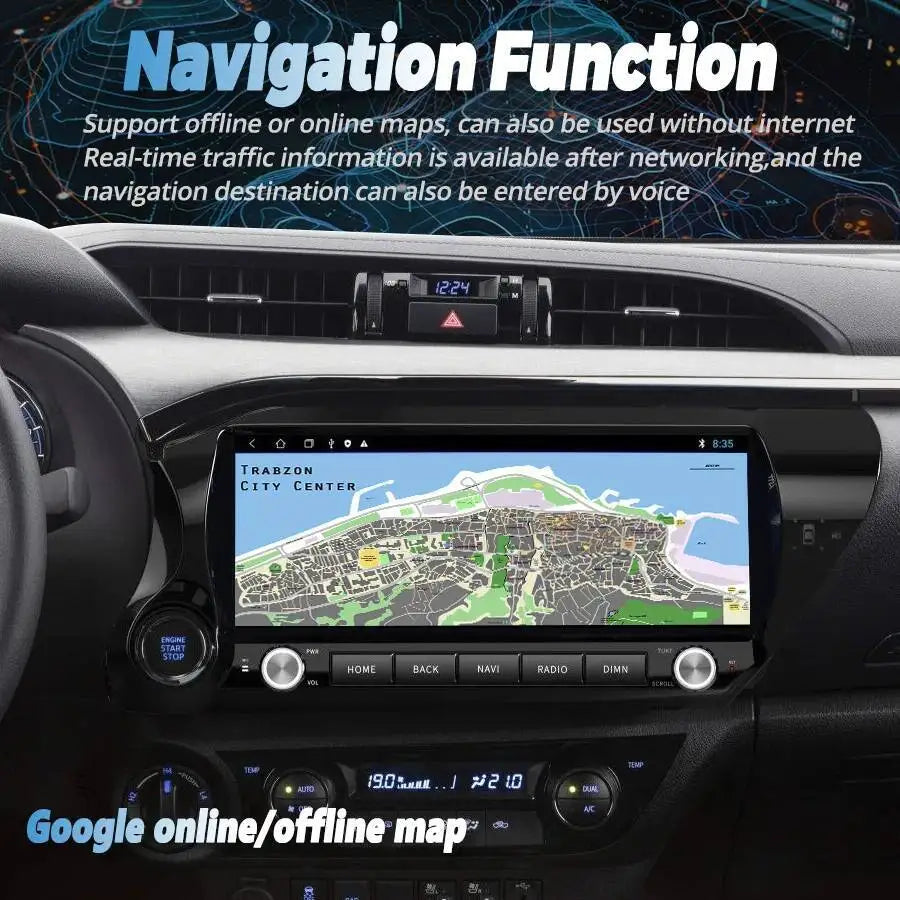 For Toyota Hilux 2015 -2023 2024 Android 12.3inch Qled Screen Car Multimedia Auto Video Pl | AUTOKITSHOP