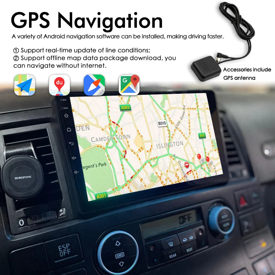 128GB Car Radio Android 14 Multimedia Video Player For Volkswagen Multivan T5 2003 - 2015