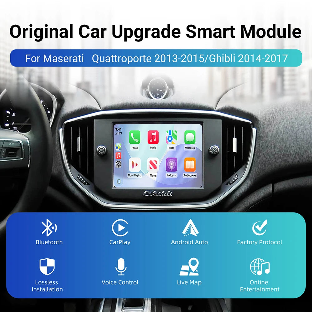 Wireless CarPlay Android Auto Retrofit Kit Decoder Box For Maserati Quattroporte Ghibli Ca | AUTOKITSHOP