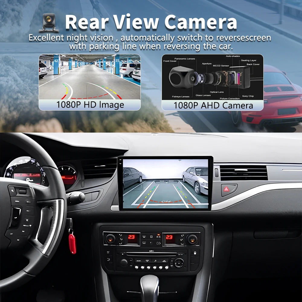 Android 16 Carplay Car Radio for Citroen C5 2 2008 2009 - 2017 Navigation GPS Multimedia P