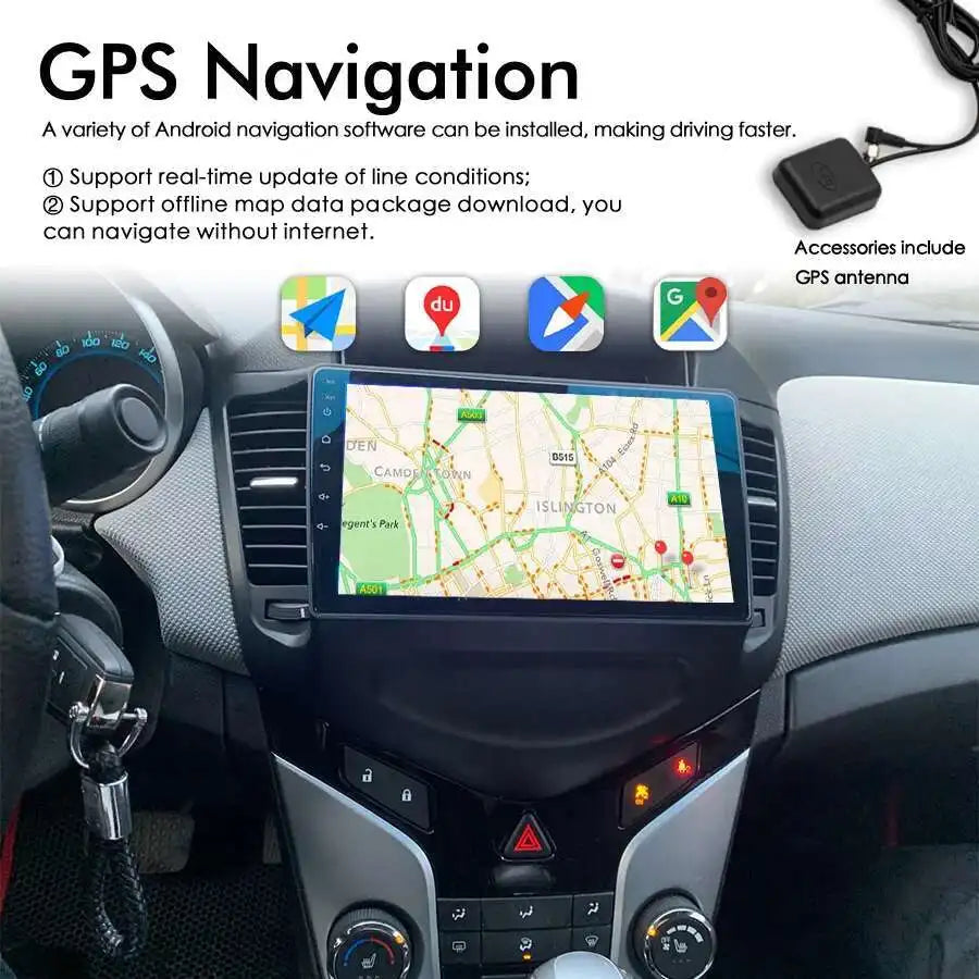 Car Radio For Chevrolet Cruze J300 2008-2014 Android 15 AI Voice GPS Navigation Multimedia