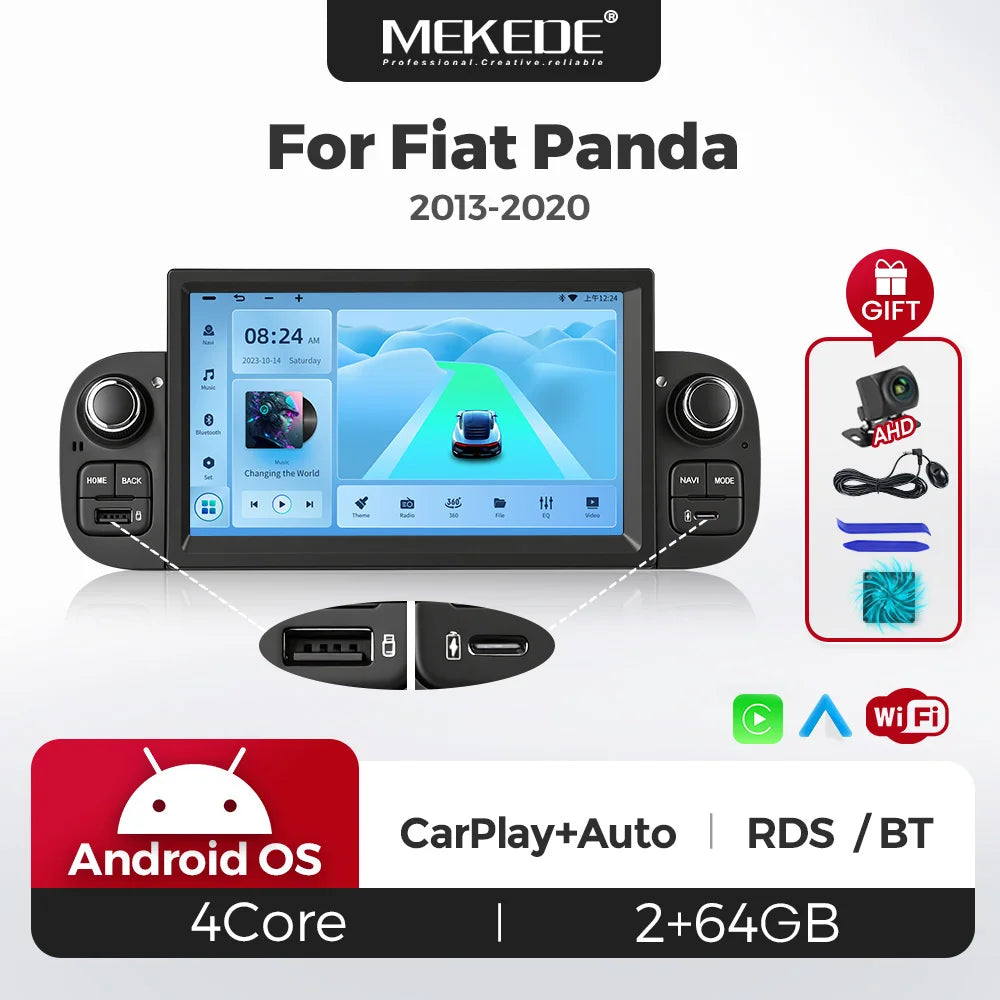 7" Screen Android Car Radio For Fiat Panda 2013-2020 Multimedia Player Autoradio GPS Navig