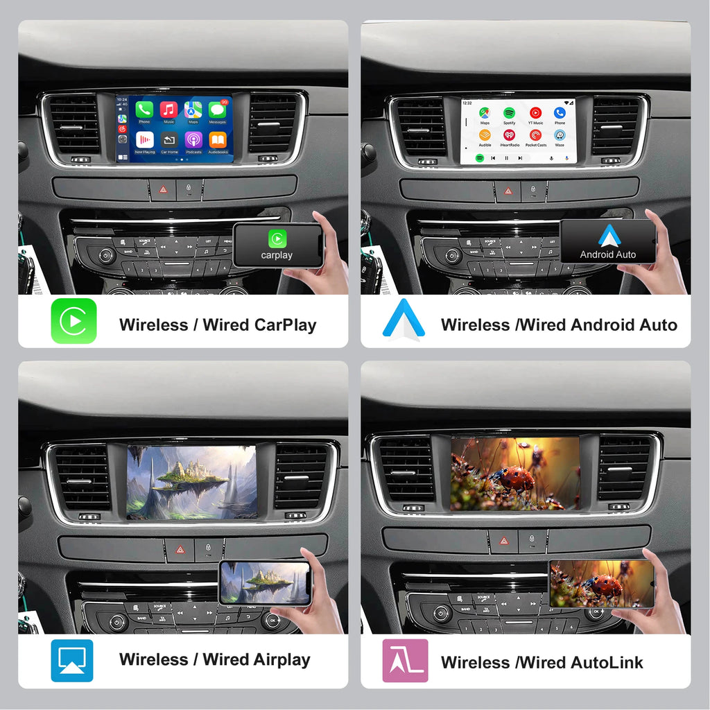 For Cristaux SMEG Picasso C4 C5 DS4 DS3 DS5 308 508 5008 3008 Wireless Carplay Android Aut