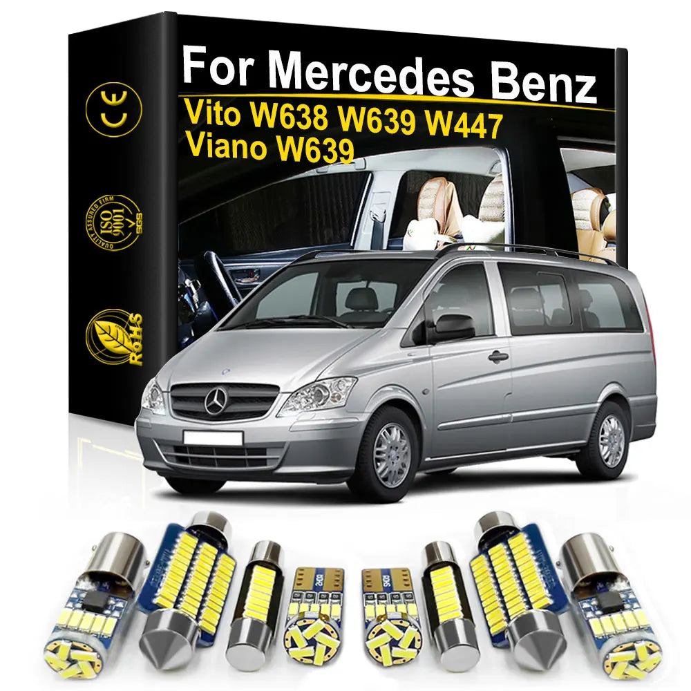 LED Interior Light Kit for Mercedes Benz Viano Vito W638 W639 W447 1996-2009 - Canbus Dome Map Door Trunk Bulbs | AUT...