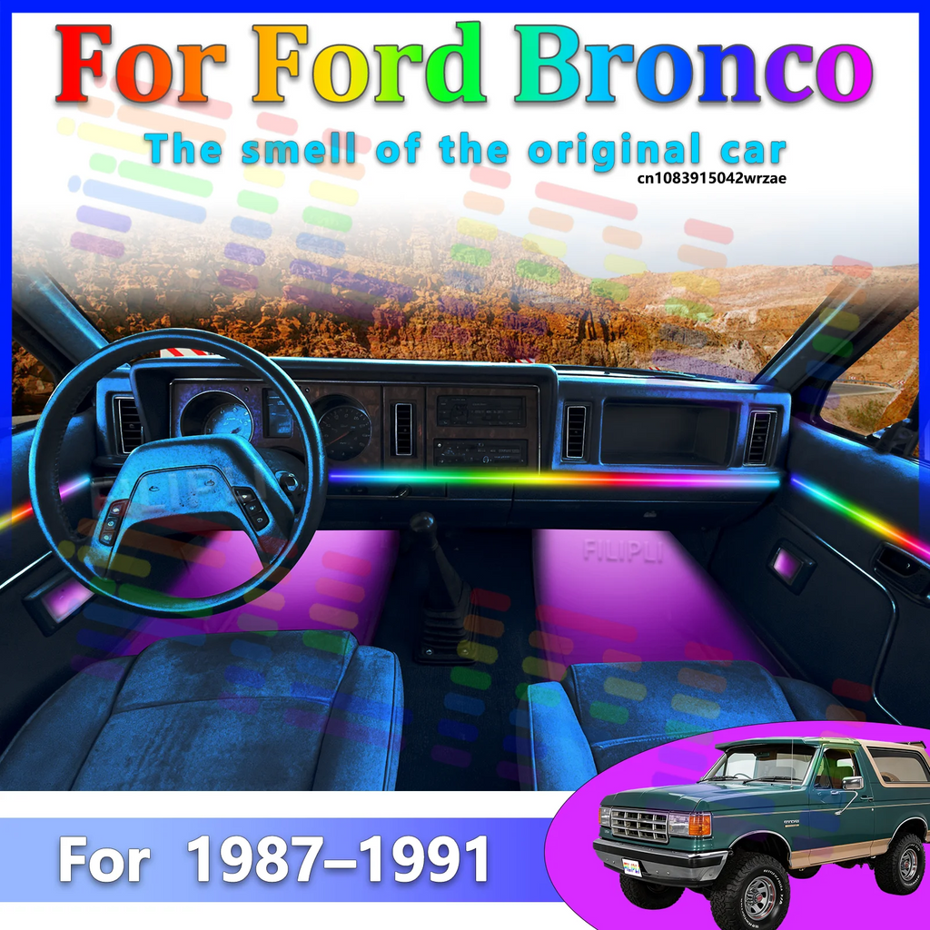 64 RGB - Neon Strip - for Ford 1987-1991 - App Control - Car Interior Lighting | AUTOKITSHOP