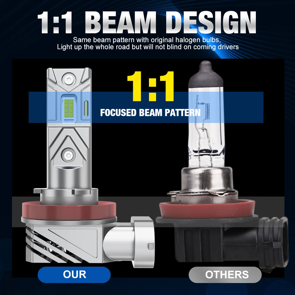 H11 LED Headlight Bulbs 9005 HB3 9006 HB4 Canbus High Low Beam Car Light 30000LM 260W Turb