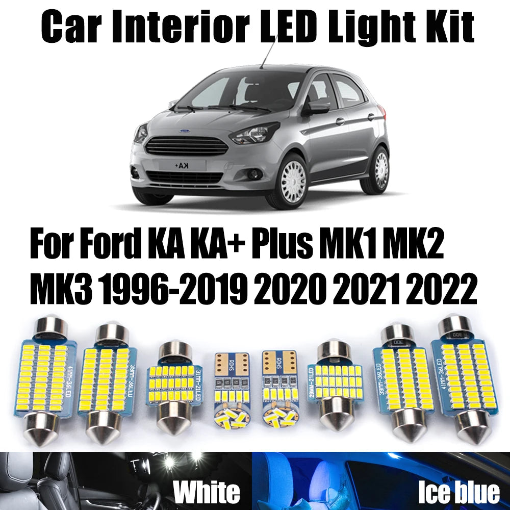 LED Interior Light Kit for Ford KA KA+ Plus MK1 MK2 MK3 1996-2020 - Canbus Dome Map Door Trunk Bulbs | AUTOKITSHOP